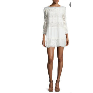 NWT Rachel Zoe Sasha Ruffle Silk Dress 6 Lace Bridal Wedding Bachelorette Grad